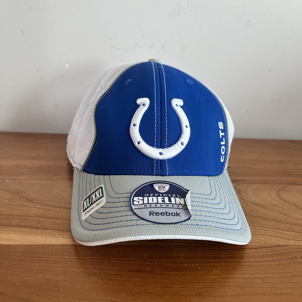 Indianapolis Colts Hat NFL‎ Reebok Authentic Sideline Mesh Cap Size XL/XXL